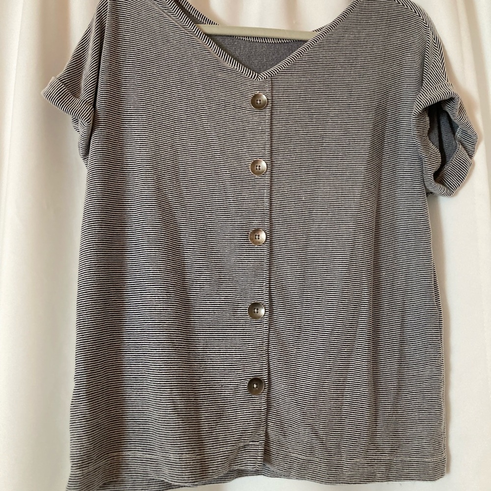 Christian Siriano Striped Shirt with Buttons in back